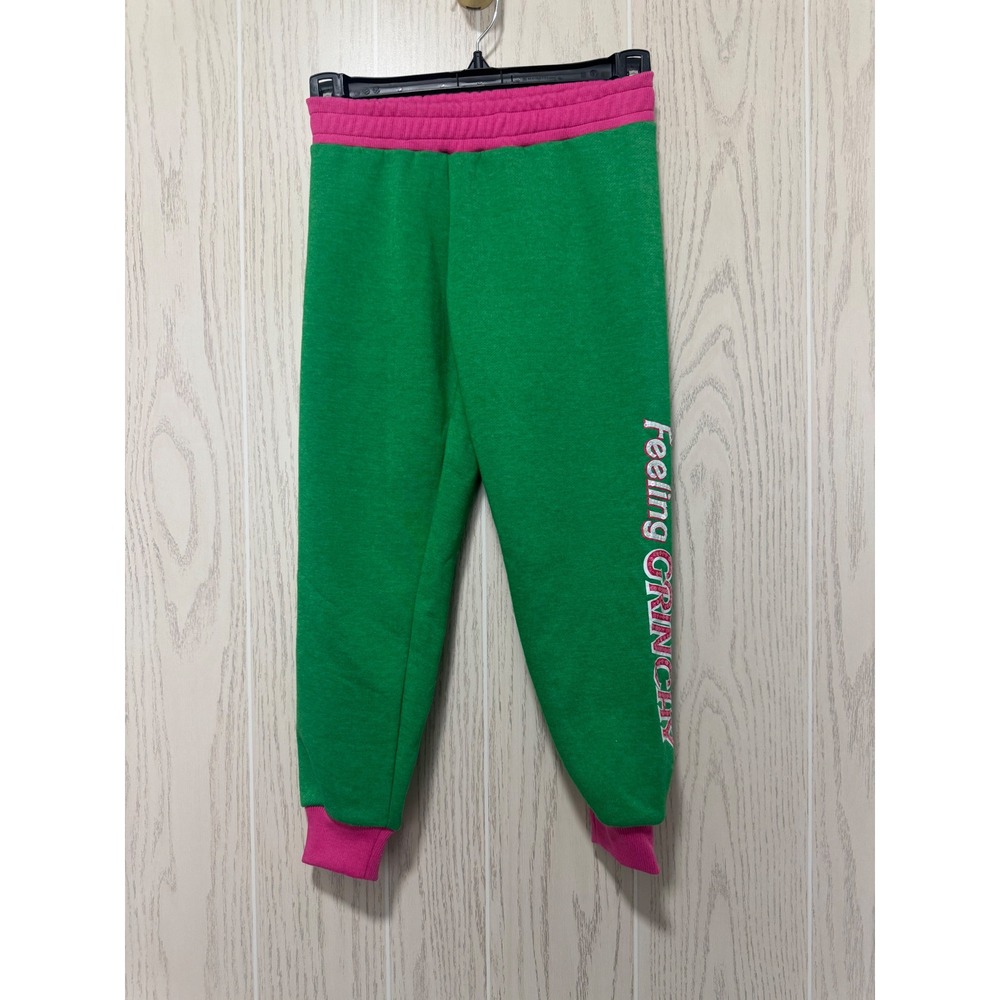 Havengirl Girls Grinchy Joggers Green Pink Sequin Feeling Grinchy Size 6 NWT